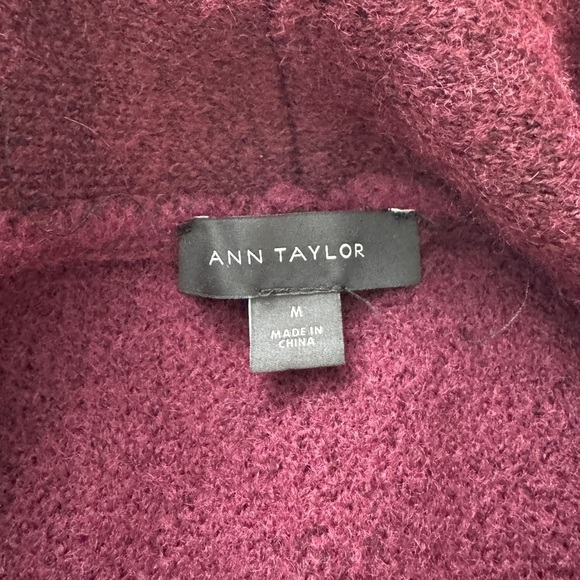 Ann Taylor burgundy long winter chic coat - Picture 7 of 8